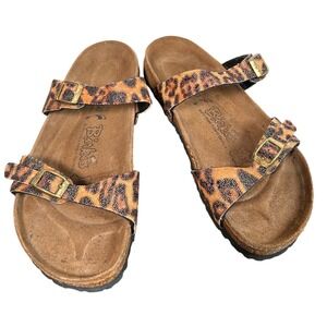 Birkis Birkenstock Tahiti Leopard Print Cork Footbed Sandals Size 8-8.539 250